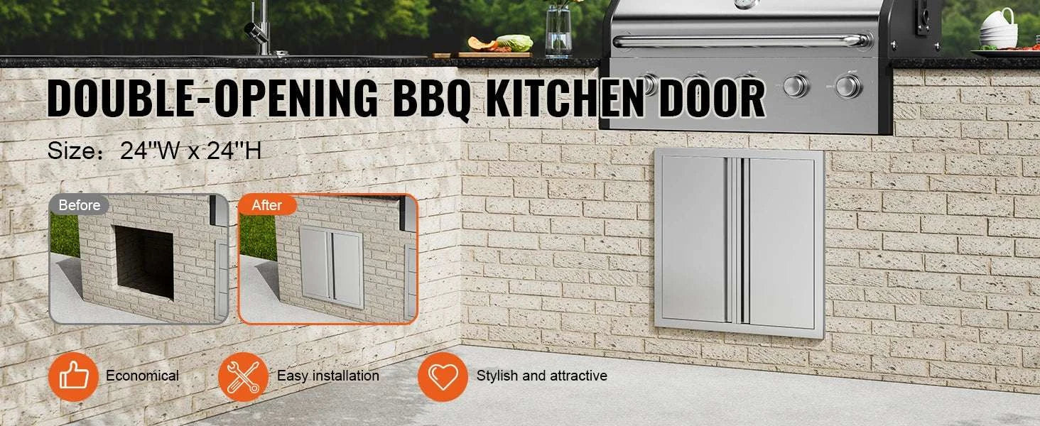 24x24 Inch Stainless Steel BBQ Access Door with Recessed Handles - Image 8