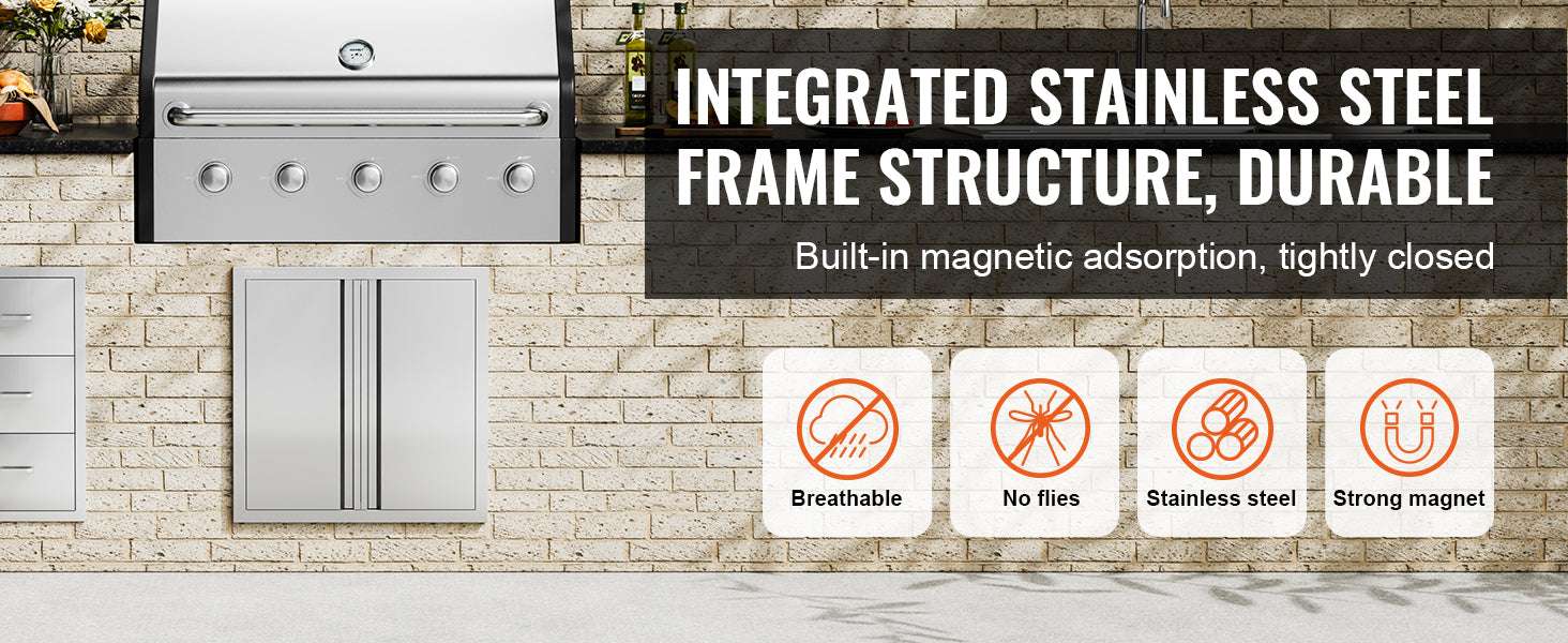 24x24 Inch Stainless Steel BBQ Access Door with Recessed Handles - Image 9