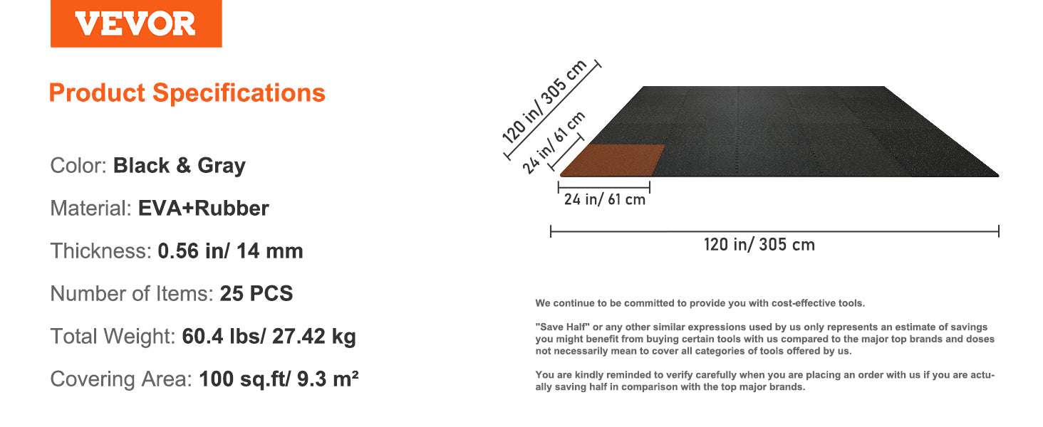 1/2 Inch Interlocking Gym Floor Mats EVA Foam & Rubber Tiles - Image 15