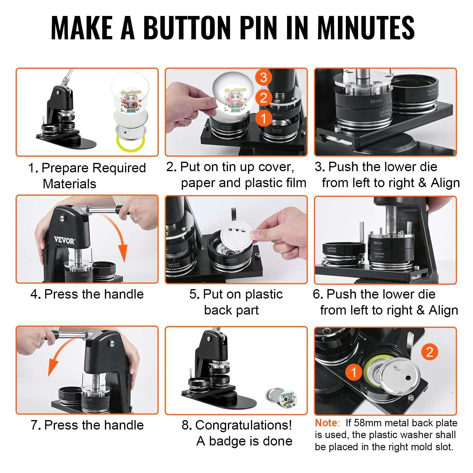 2-in-1 Button Badge Maker Machine Kit with 500pcs Parts - Image 15