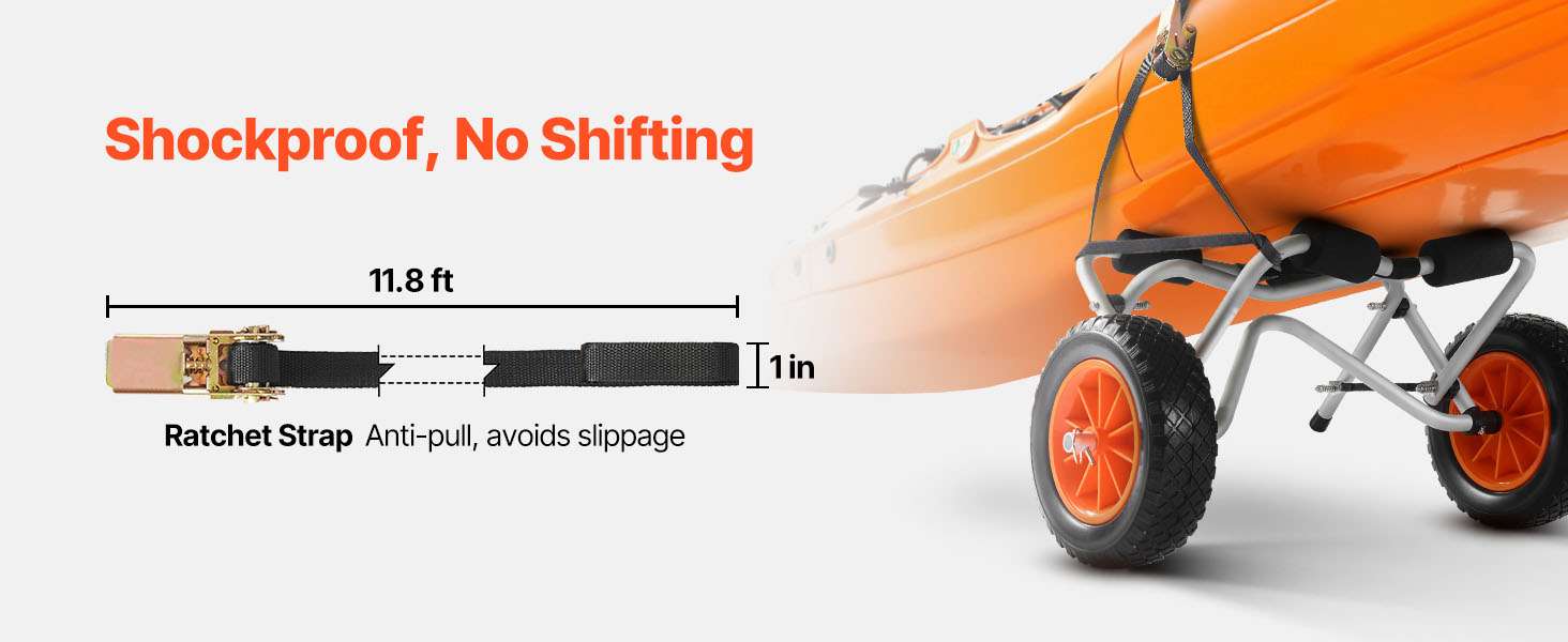 Foldable Kayak Cart with 10in Solid Tires & 250 lb Capacity - Image 13