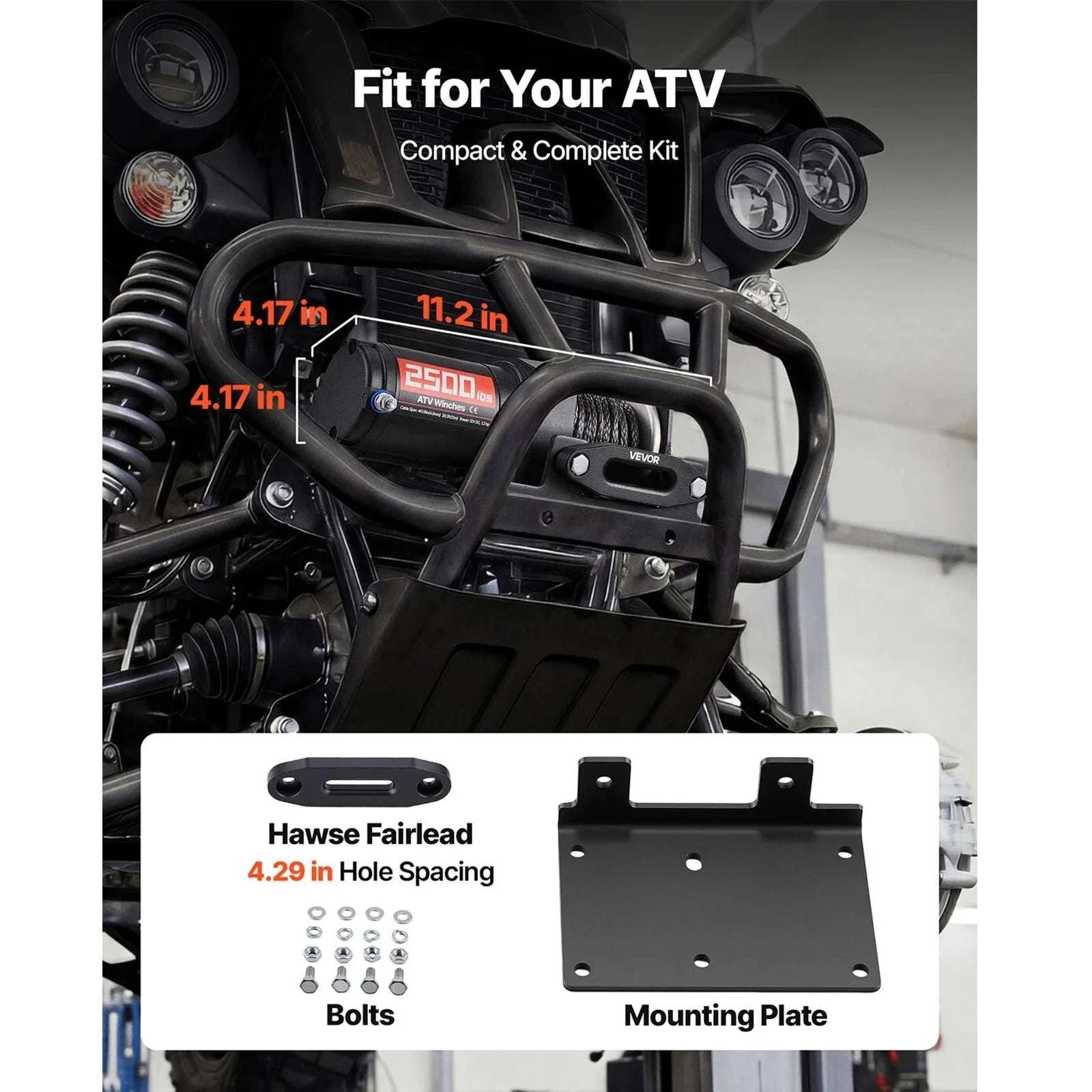 12V ATV Winch 2500–3500lbs with Synthetic Rope & Wired Remote - Image 5