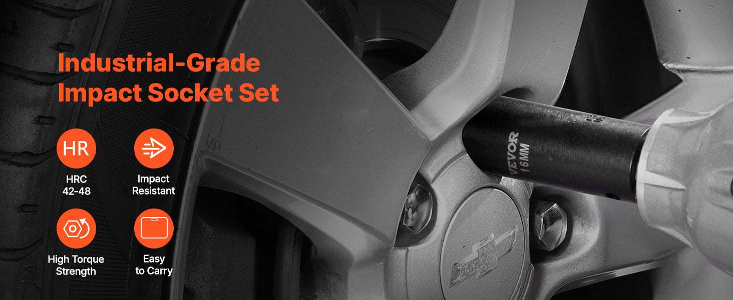 1/2'' Drive Impact Socket Set SAE & Metric Deep/Standard 26–65PC - Image 8