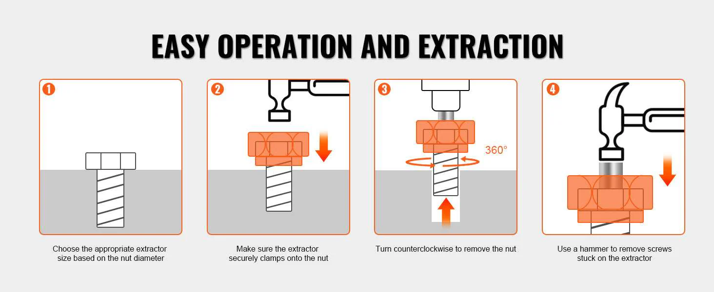29-Piece Bolt Extractor Set for Removing Stripped Rusty Nuts - Image 9