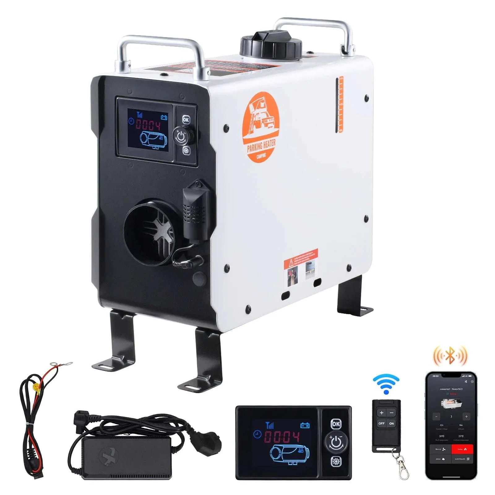2KW Diesel Air Heater 12V/24V with Remote, App & CO Alarm