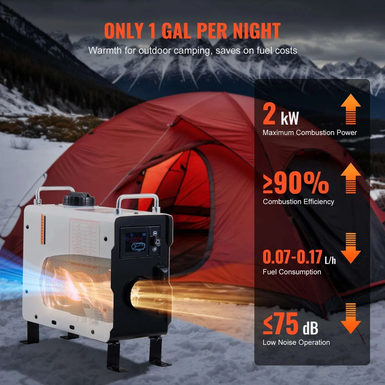2KW Diesel Air Heater 12V/24V with Remote, App & CO Alarm - Image 5