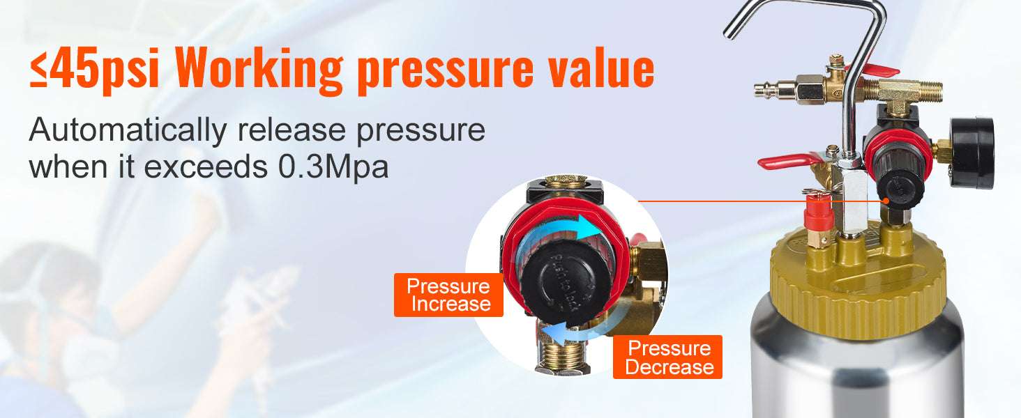 2L Paint Pressure Pot with 1.8mm Spray Gun and 3m Hoses - Image 11