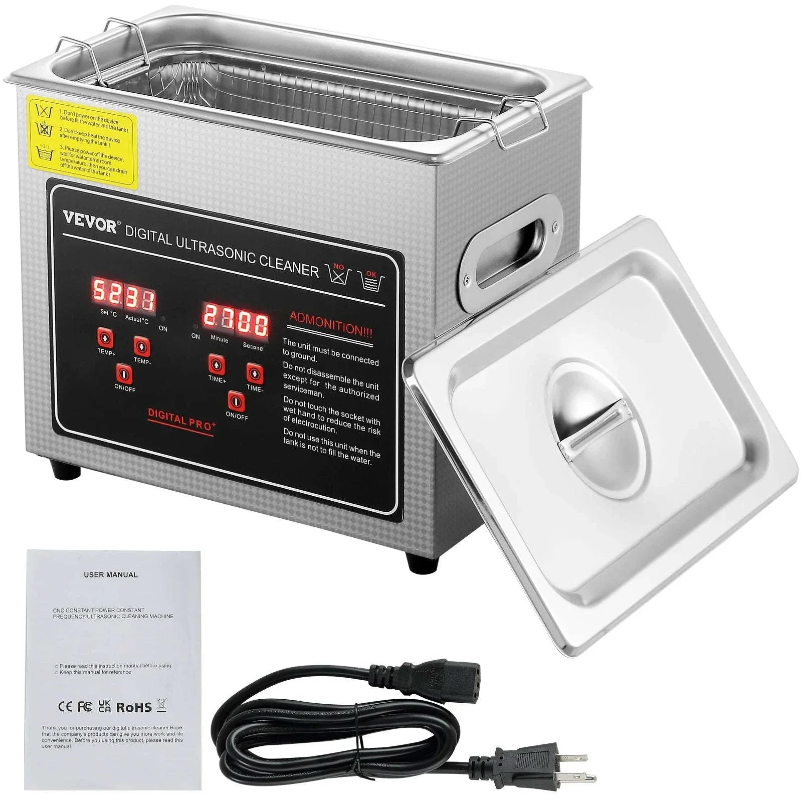 Professional Ultrasonic Cleaner for Jewelry, Glasses and Tools