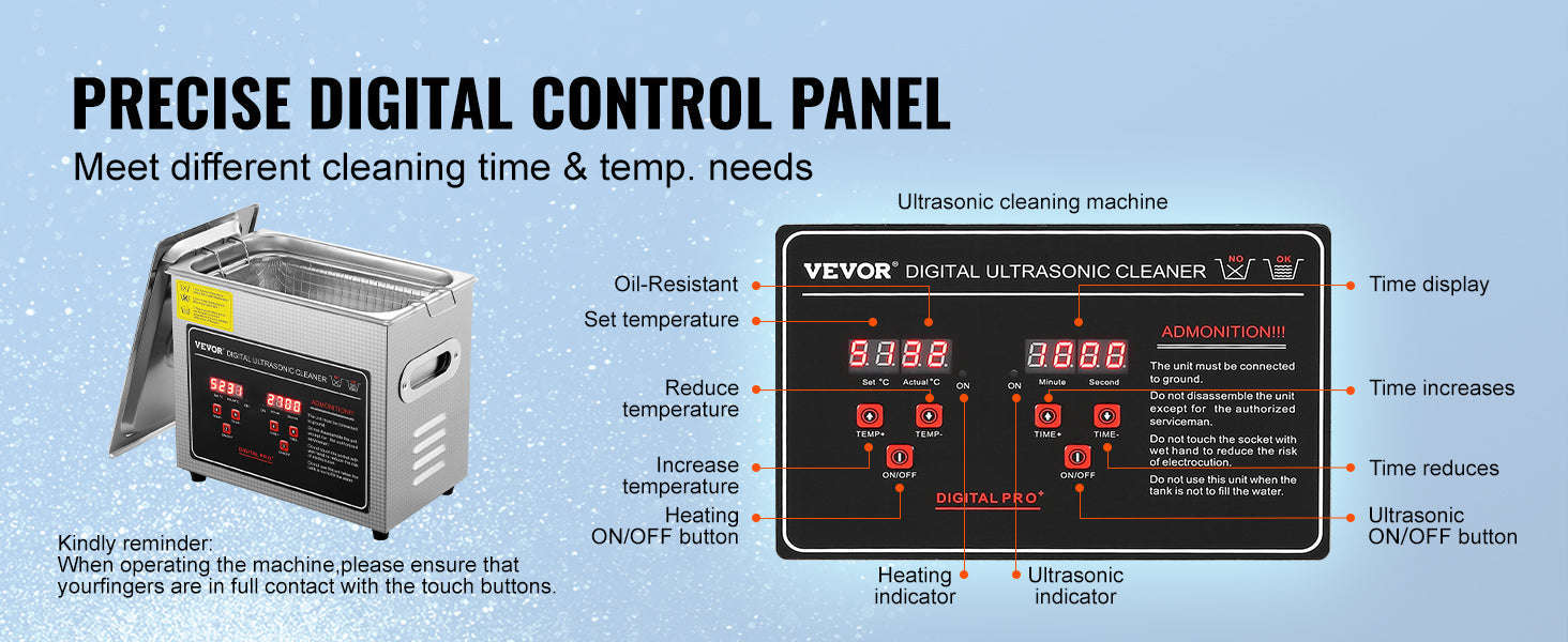 Professional Ultrasonic Cleaner for Jewelry, Glasses and Tools - Image 11