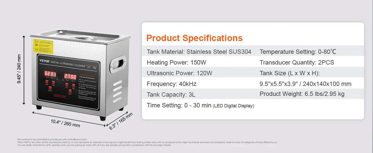 Professional Ultrasonic Cleaner for Jewelry, Glasses and Tools - Image 15