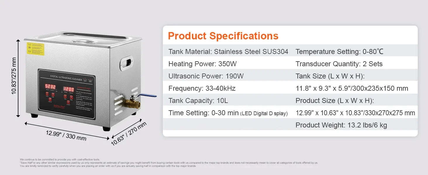 Professional Ultrasonic Cleaner for Jewelry, Glasses and Tools - Image 17