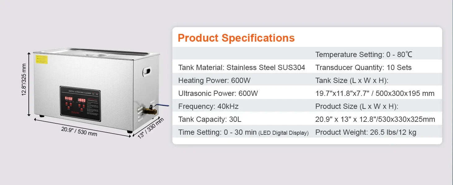 Professional Ultrasonic Cleaner for Jewelry, Glasses and Tools - Image 20