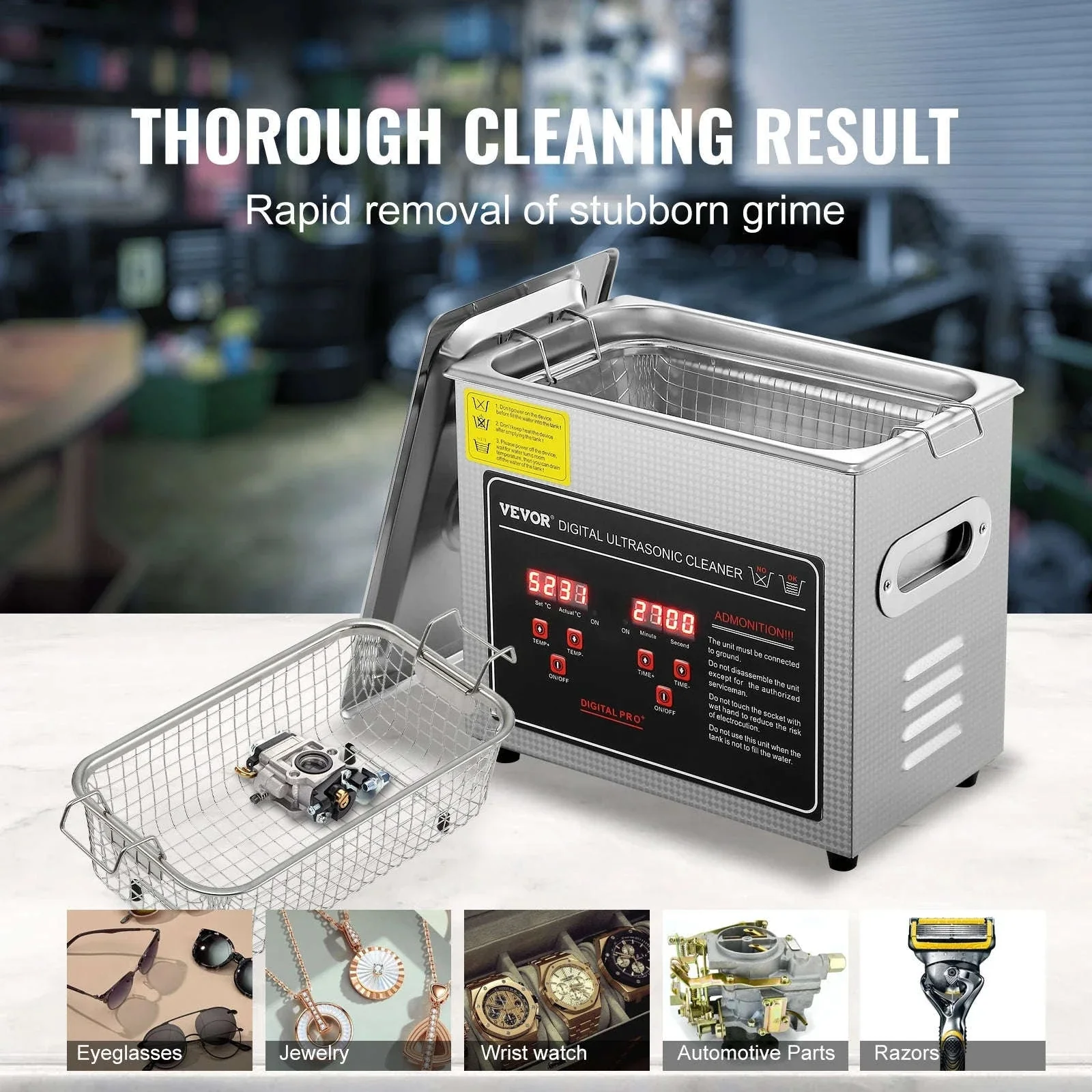 Professional Ultrasonic Cleaner for Jewelry, Glasses and Tools - Image 5