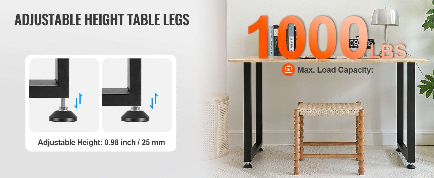 28" Adjustable Steel Table Legs Set – Heavy Duty 1000 lb Support - Image 9