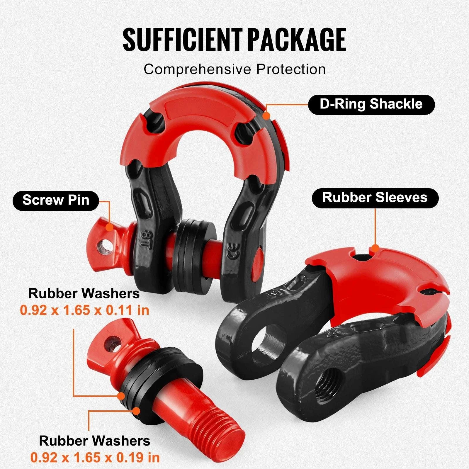 3/4" D-Ring Shackle Set with 7/8" Pin for Off-Road Recovery (2pcs) - Image 5