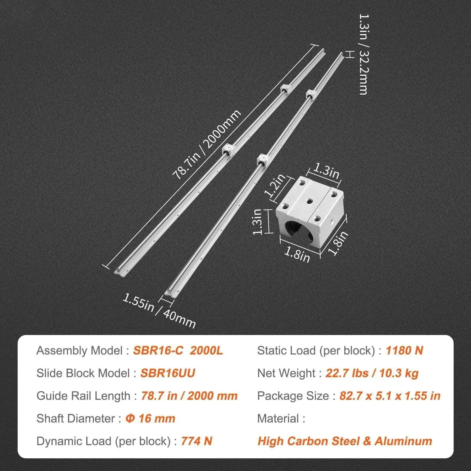 SBR Linear Guide Rail Kit with 4 Bearing Blocks for CNC & DIY - Image 17