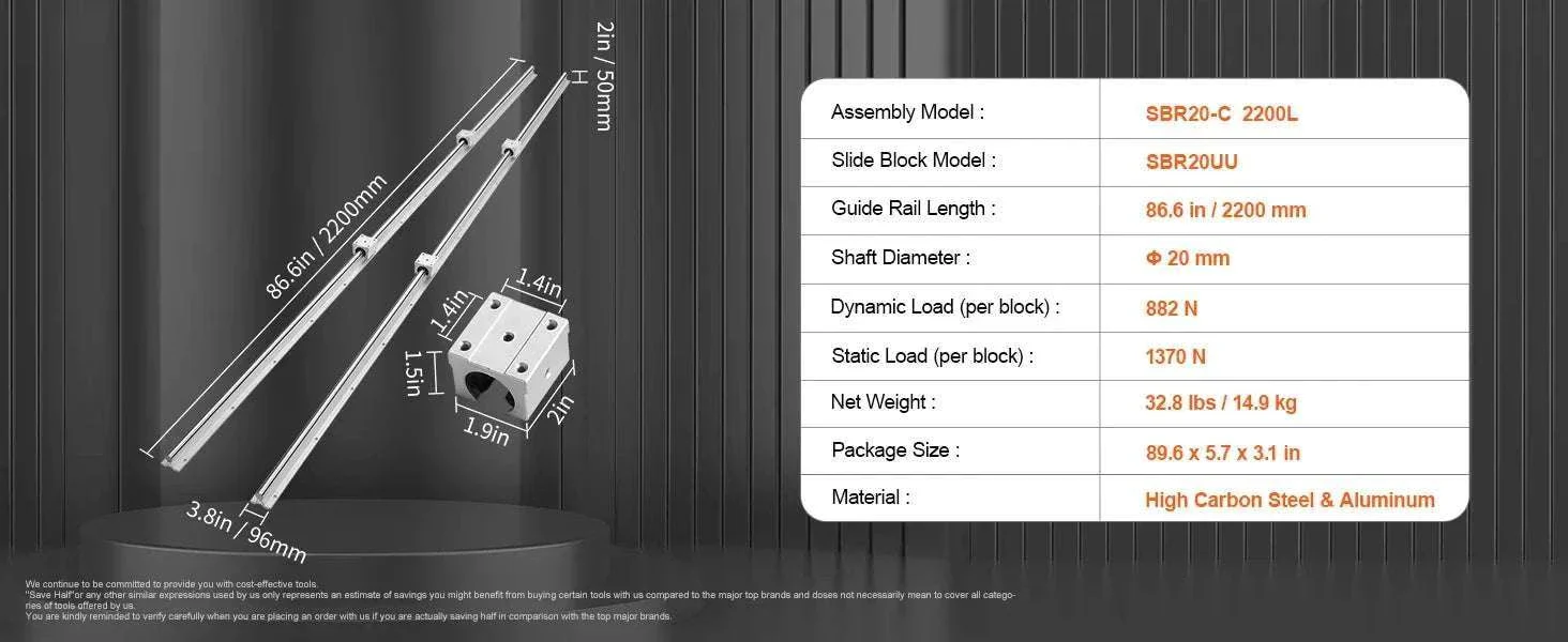 SBR Linear Guide Rail Kit with 4 Bearing Blocks for CNC & DIY - Image 23