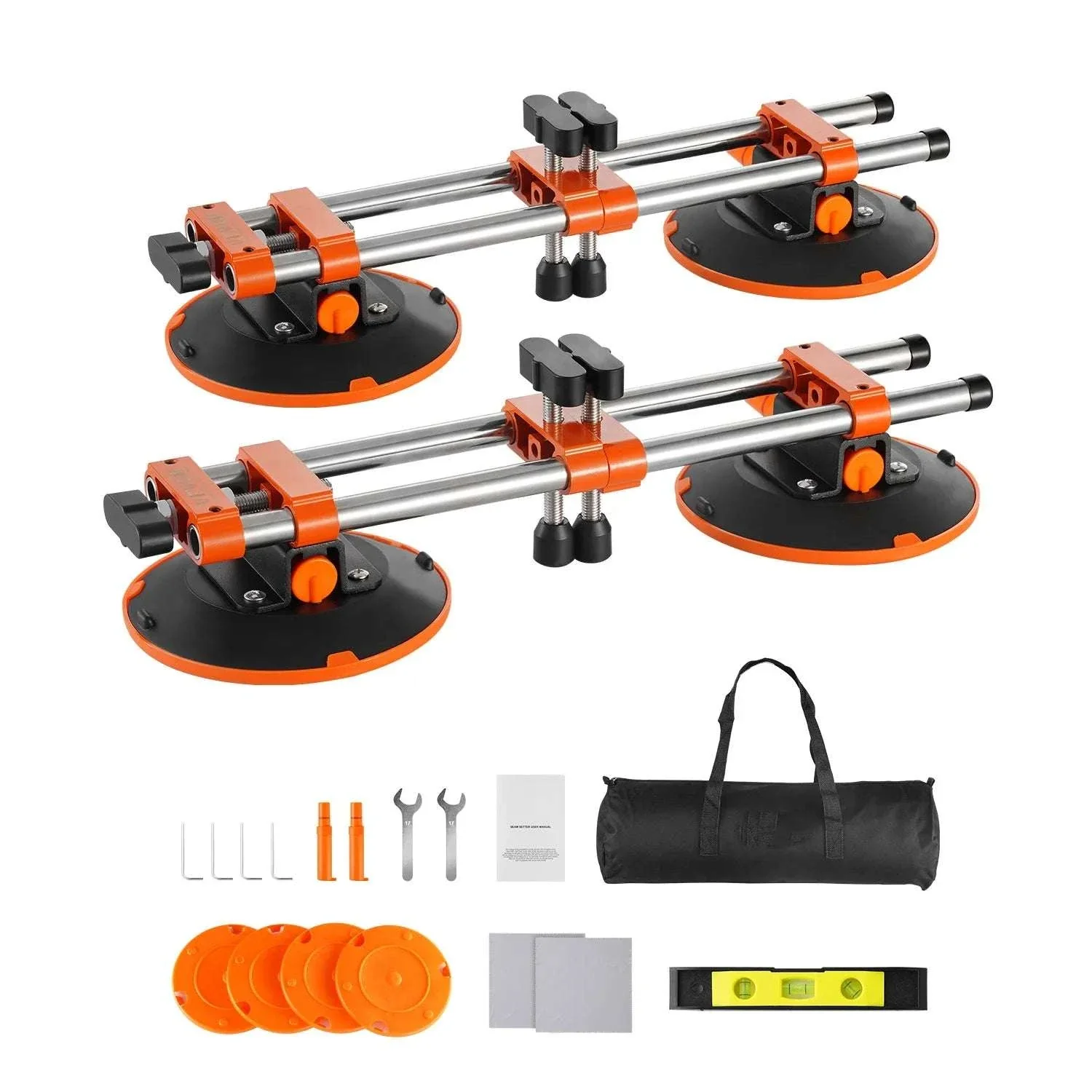 2PCS Seam Setter with 6in Vacuum Cups for Tile & Stone Leveling