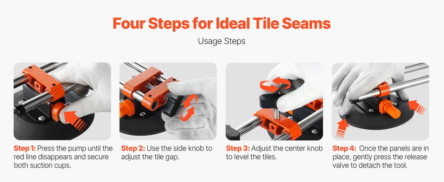 2PCS Seam Setter with 6in Vacuum Cups for Tile & Stone Leveling - Image 11