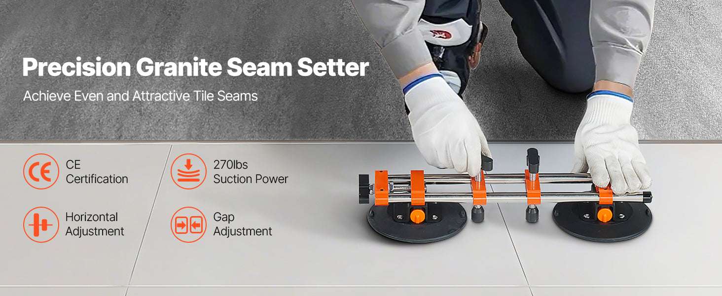 2PCS Seam Setter with 6in Vacuum Cups for Tile & Stone Leveling - Image 8