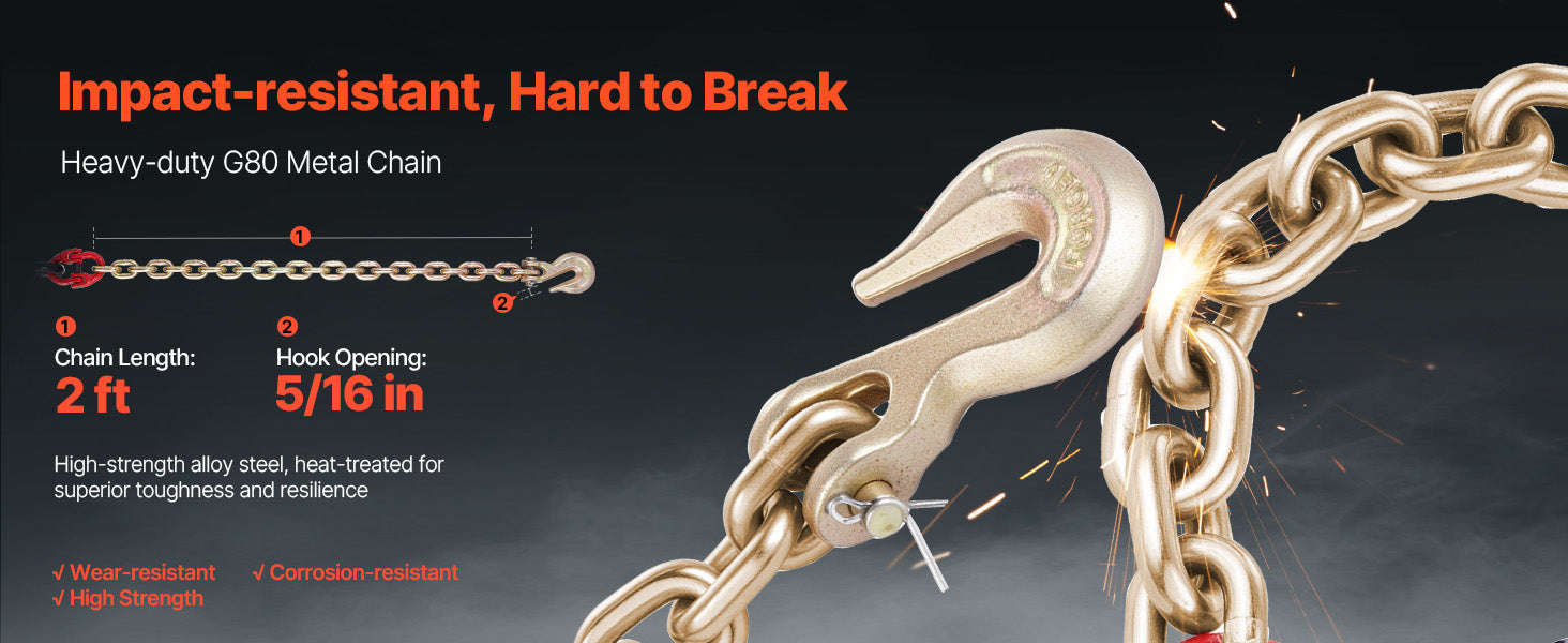 2T Snatch Block Pulley with G80 Chain & Swivel Hook for Recovery - Image 9