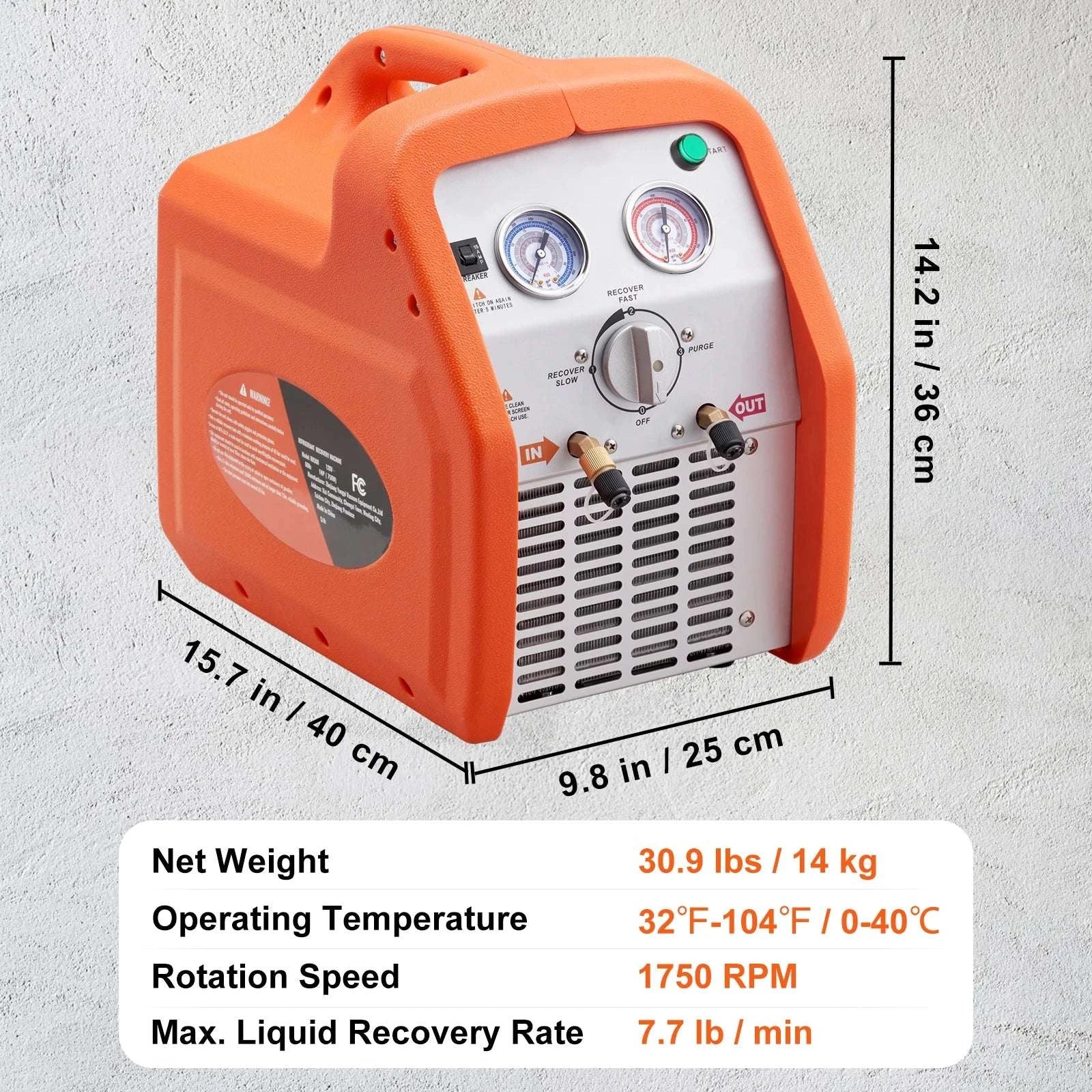 3/4HP–1HP Refrigerant Recovery Machine for AC & Automotive HVAC - Image 26