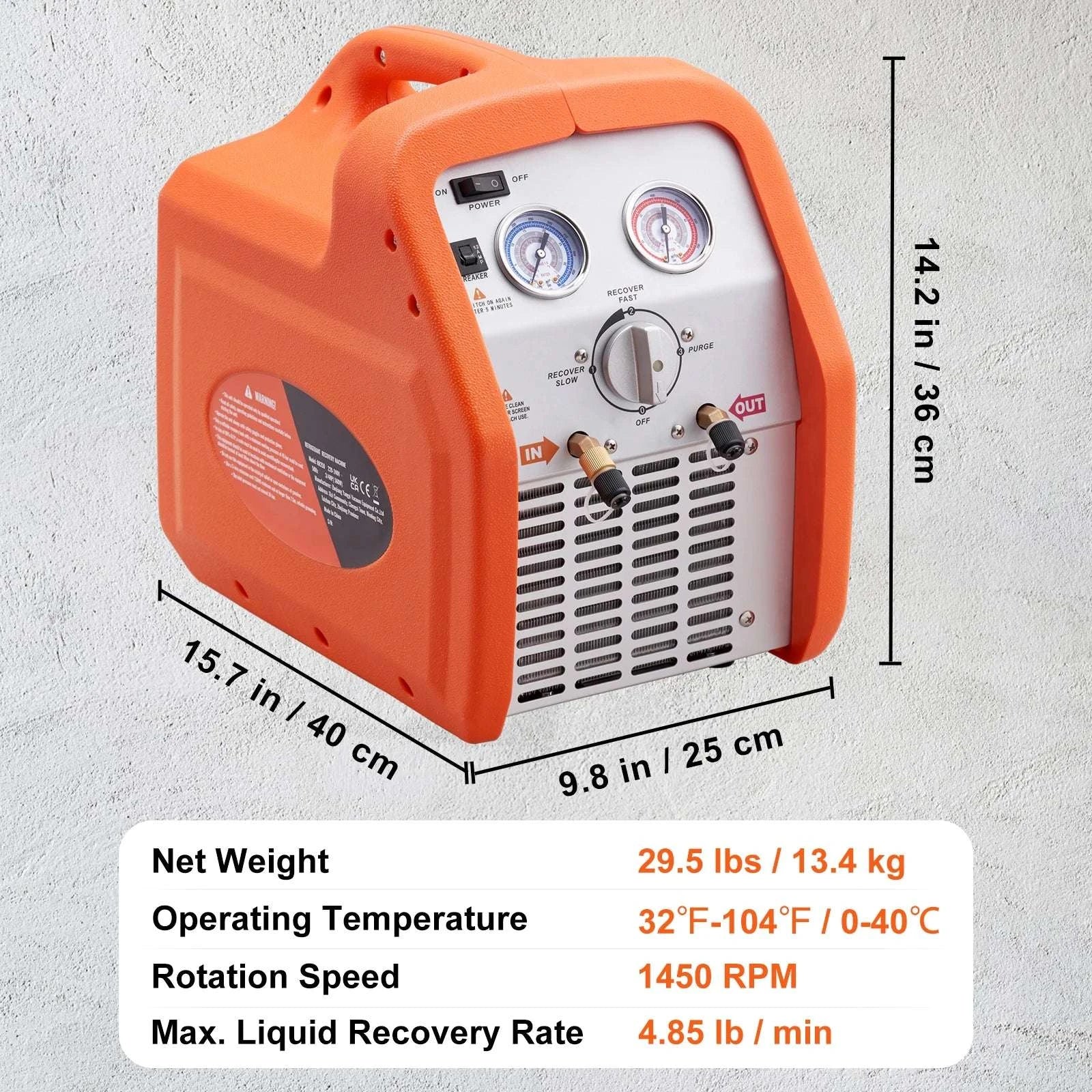 3/4HP–1HP Refrigerant Recovery Machine for AC & Automotive HVAC - Image 27
