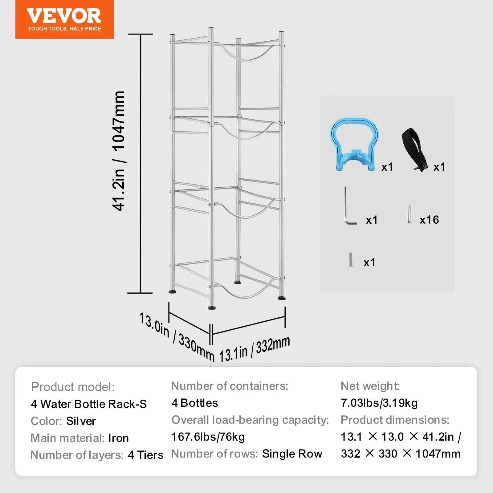 Water Jug Holder Stand 3-5 Tier Rack for 6 Bottles Storage - Image 34
