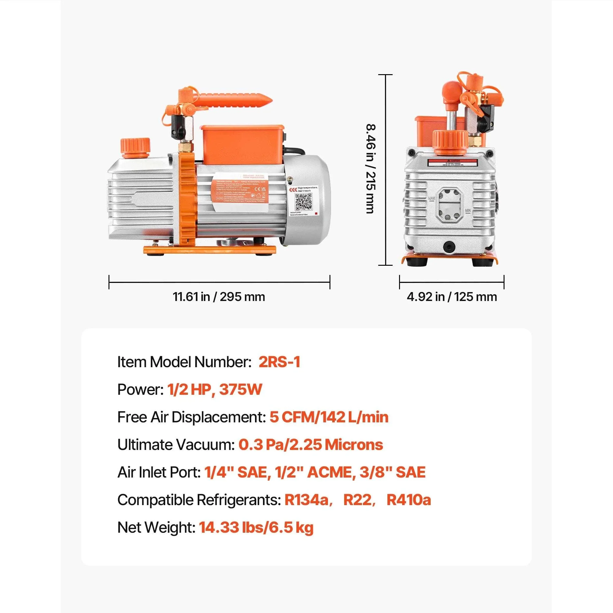 HVAC Vacuum Pump 3.5–7CFM Rotary Vane for AC Systems - Image 25