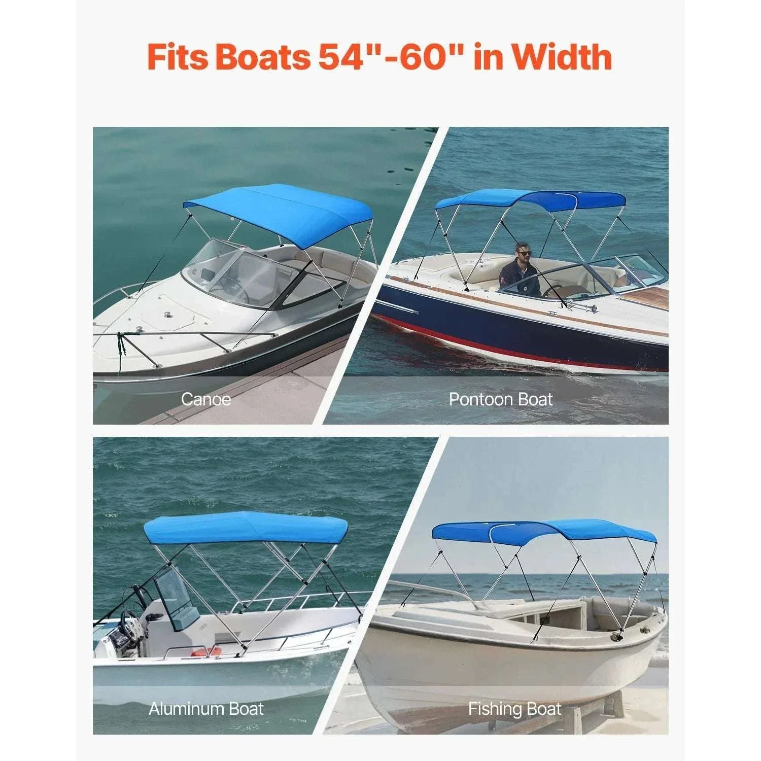 3 Bow Boat Bimini Top 600D Waterproof Sun Shade Canopy - Image 6