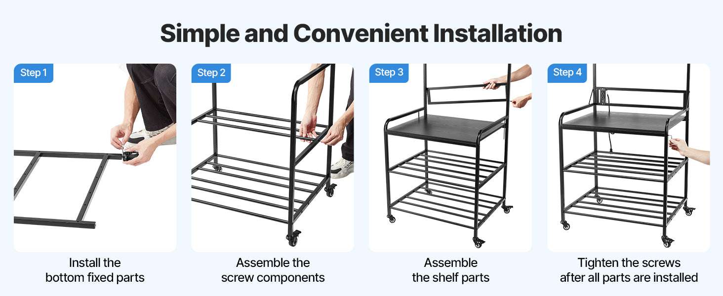 3-Tier 3D Printer Filament Storage Rack with Wheels & Power - Image 11