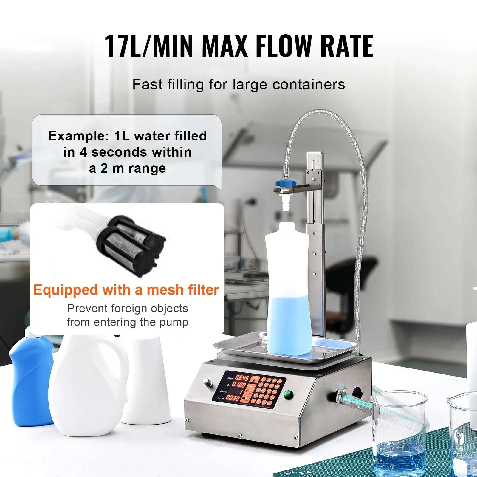 Automatic Liquid Filling Machine with Digital Control & 17L/min Flow - Image 3
