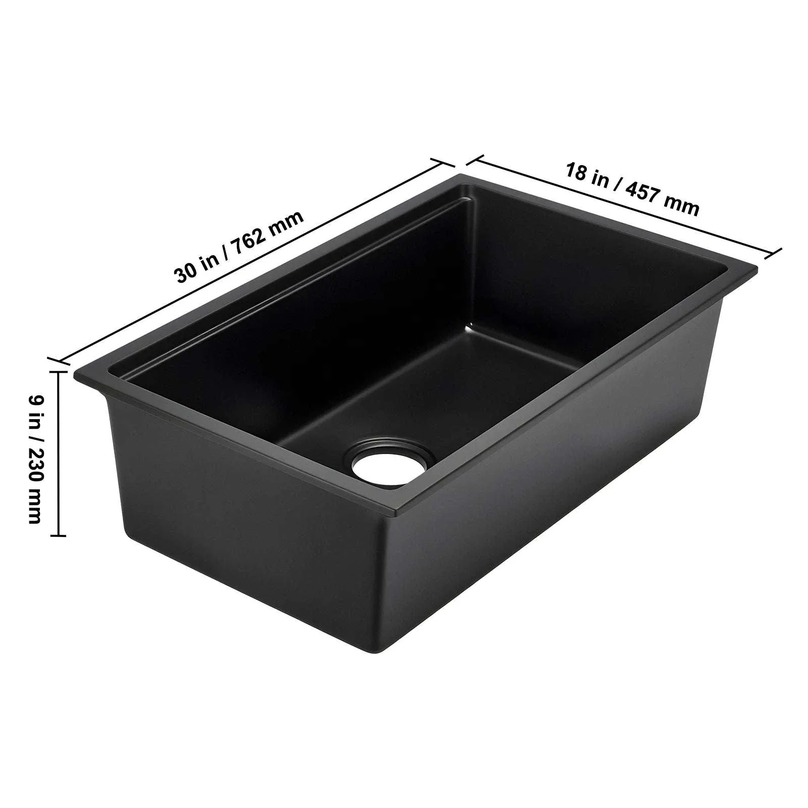 30/33 Inch Granite Kitchen Sink Workstation Single Bowl Undermount - Image 20