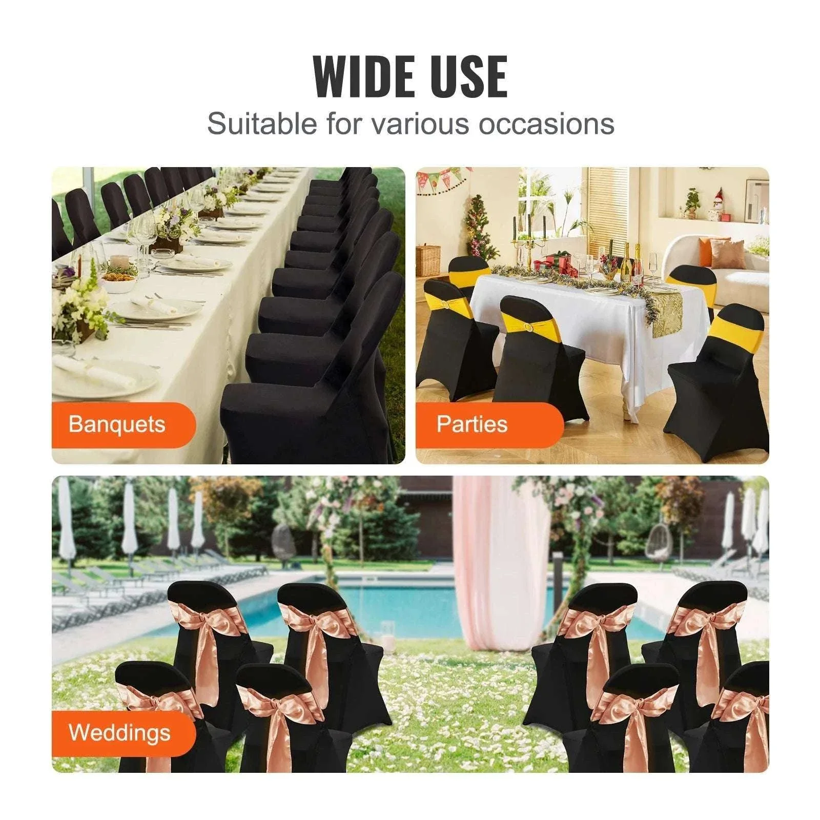Stretch Spandex Chair Covers for Folding Chairs (30–100 Pack) - Image 6