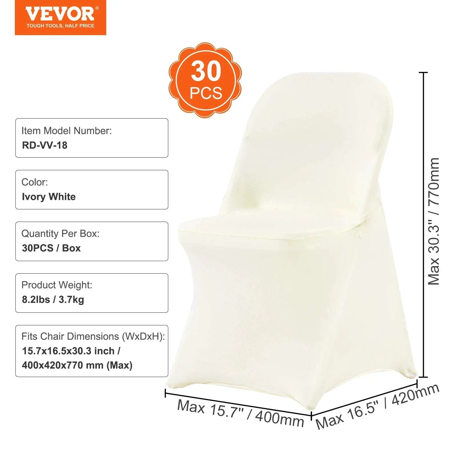 Stretch Spandex Chair Covers 30/50 Pack for Weddings & Events - Image 14