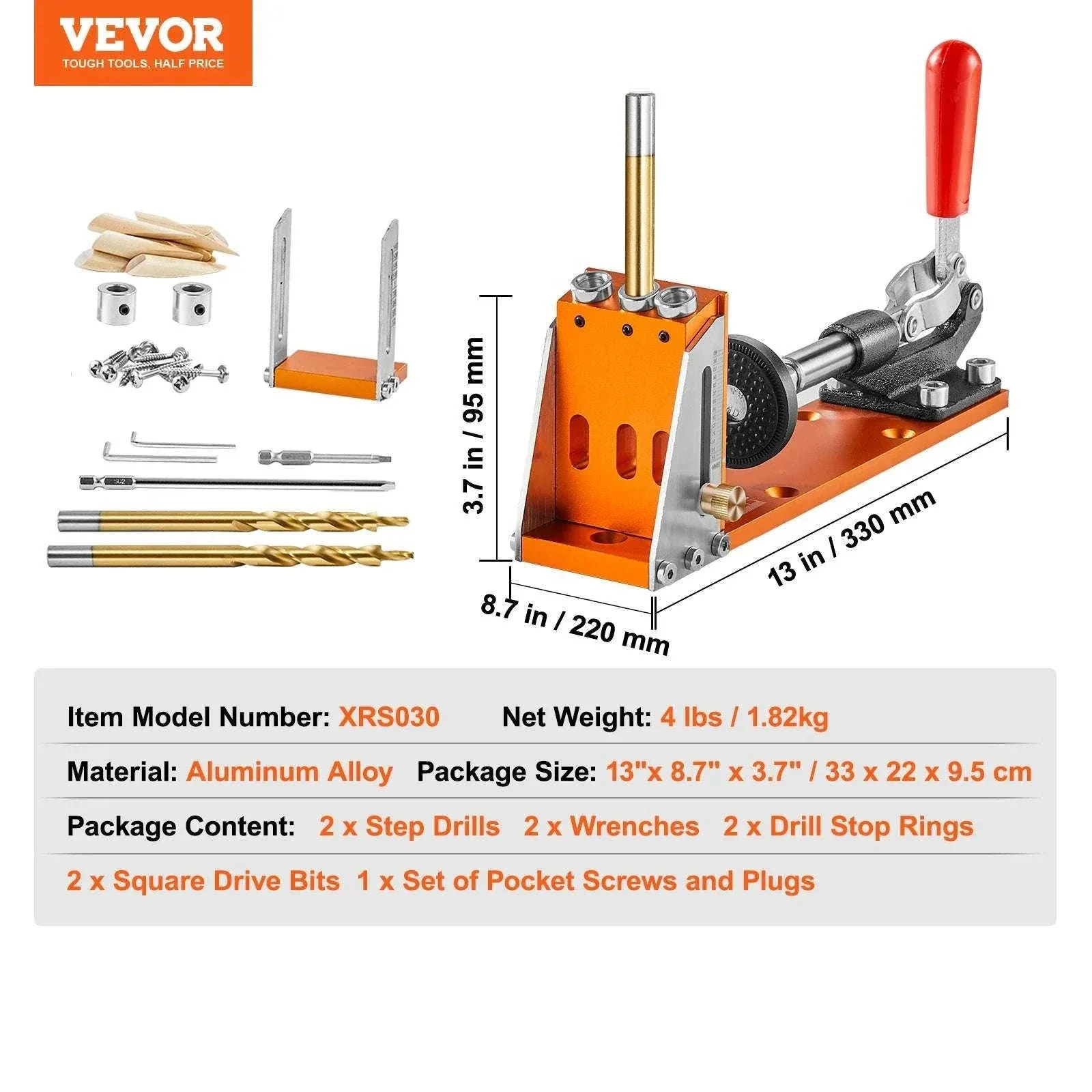 Adjustable Pocket Hole Jig Kit with Drill Bits & 30-Piece Set - Image 15