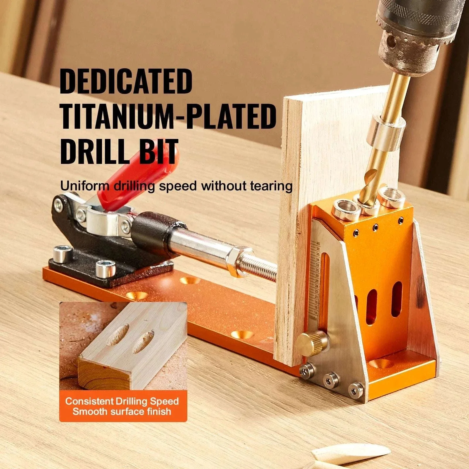 Adjustable Pocket Hole Jig Kit with Drill Bits & 30-Piece Set - Image 4