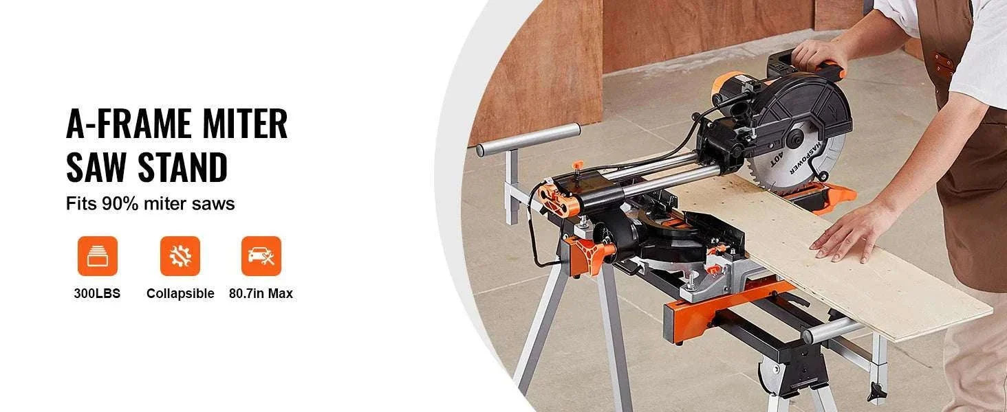 Adjustable Folding Miter Saw Stand with 300–550 lb Capacity - Image 8