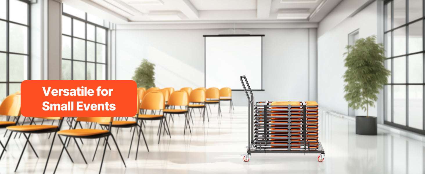 Folding Chair Rack Cart Holds 25 Chairs 300LB Capacity Dolly - Image 15