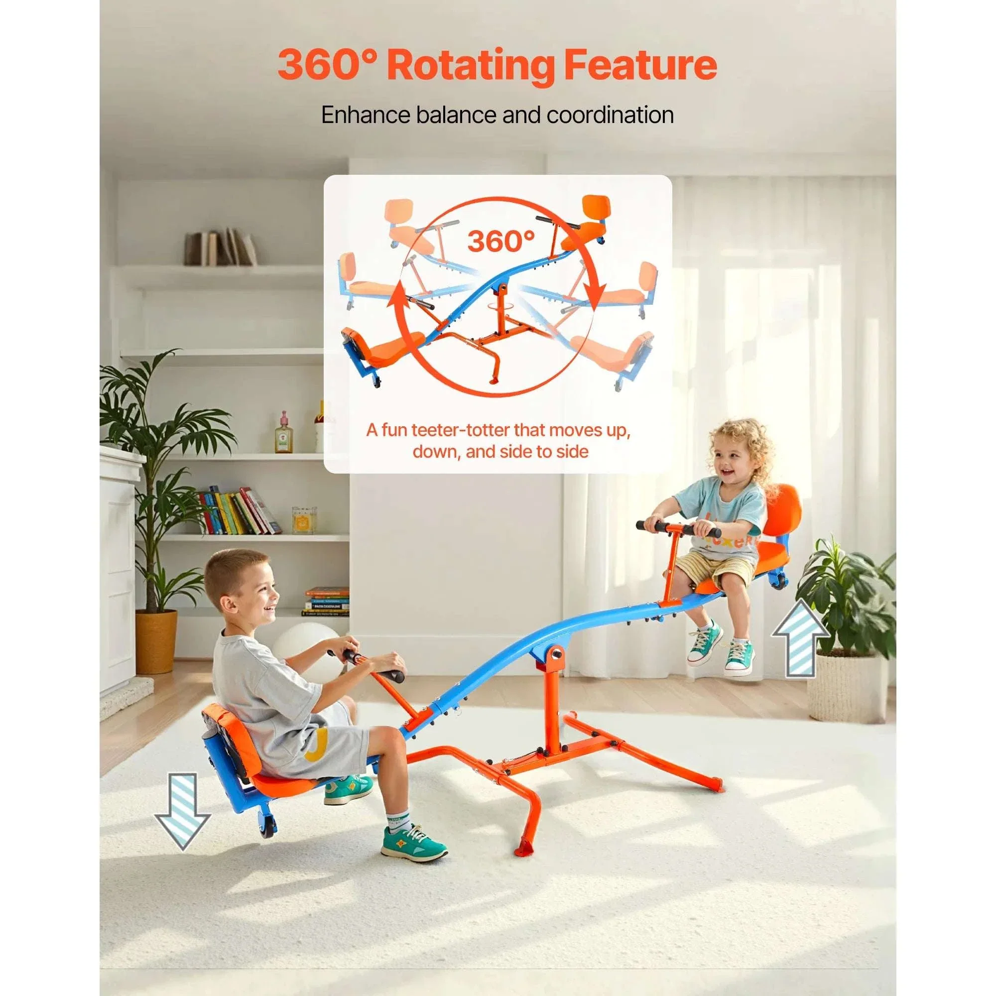 Kids 360° Spinning Teeter Totter Seesaw with Handles (300lb) - Image 3