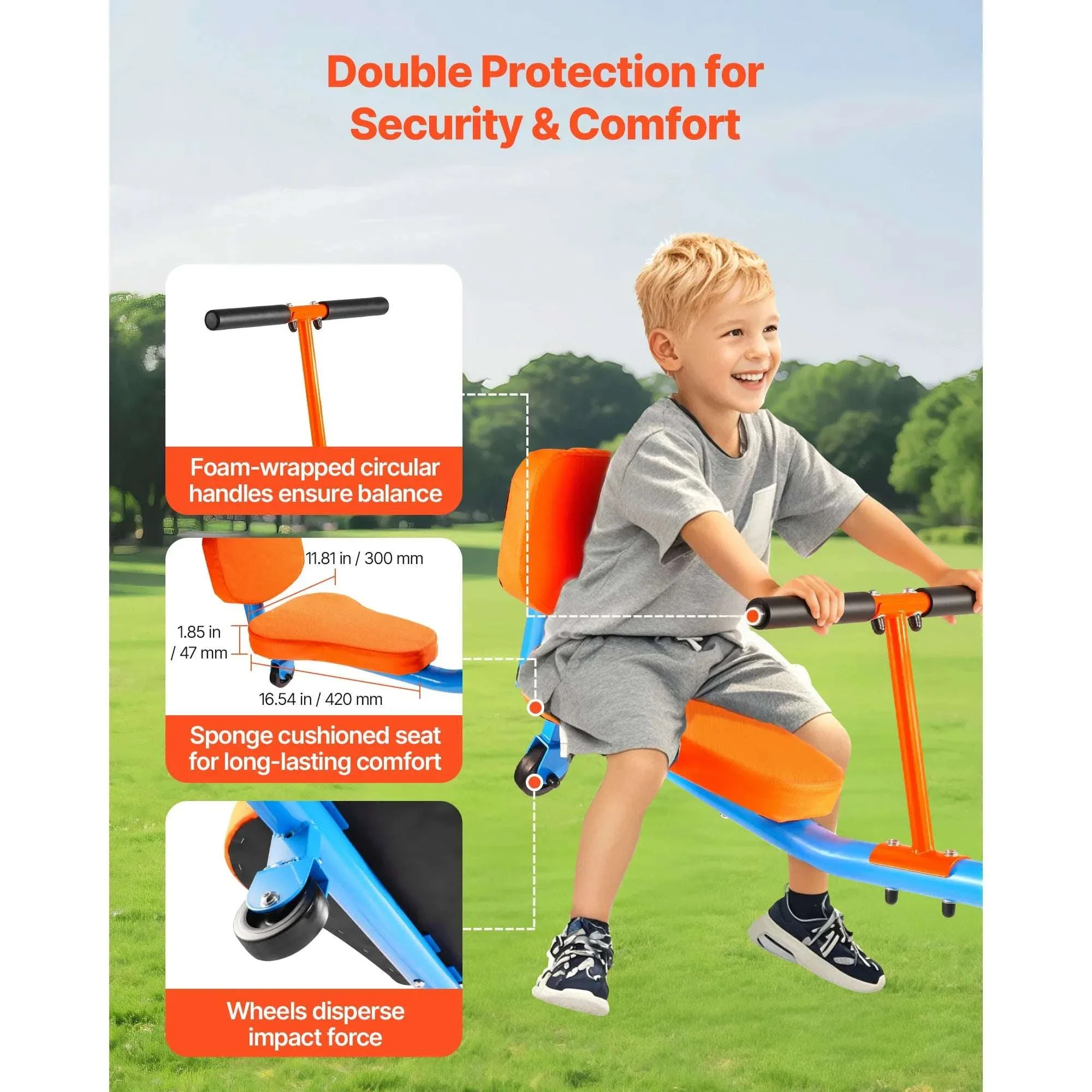 Kids 360° Spinning Teeter Totter Seesaw with Handles (300lb) - Image 6