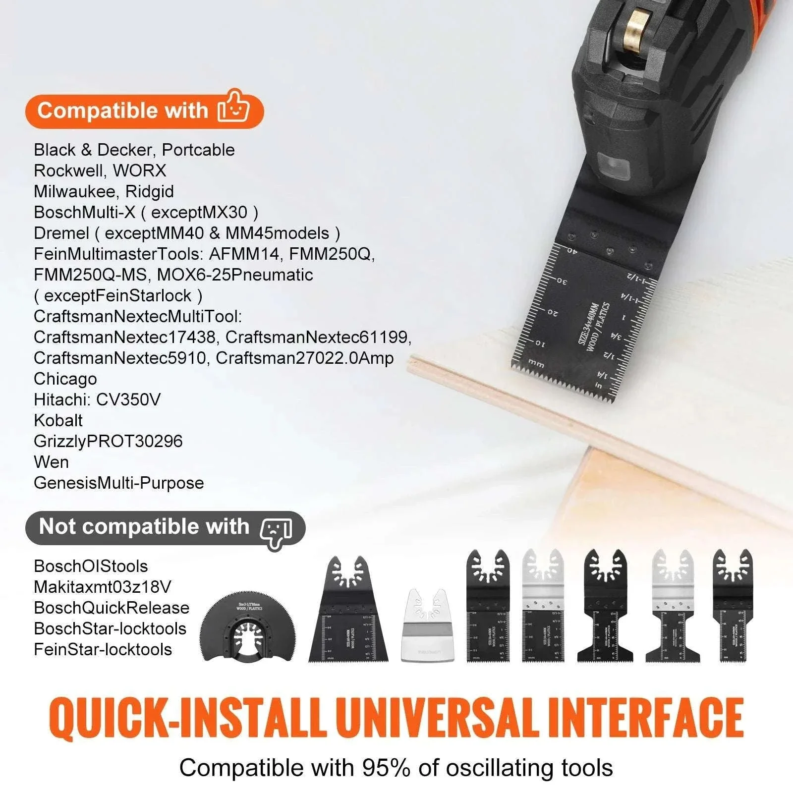 30PCS Oscillating Multi Tool Blade Kit Universal Quick Release Set - Image 2