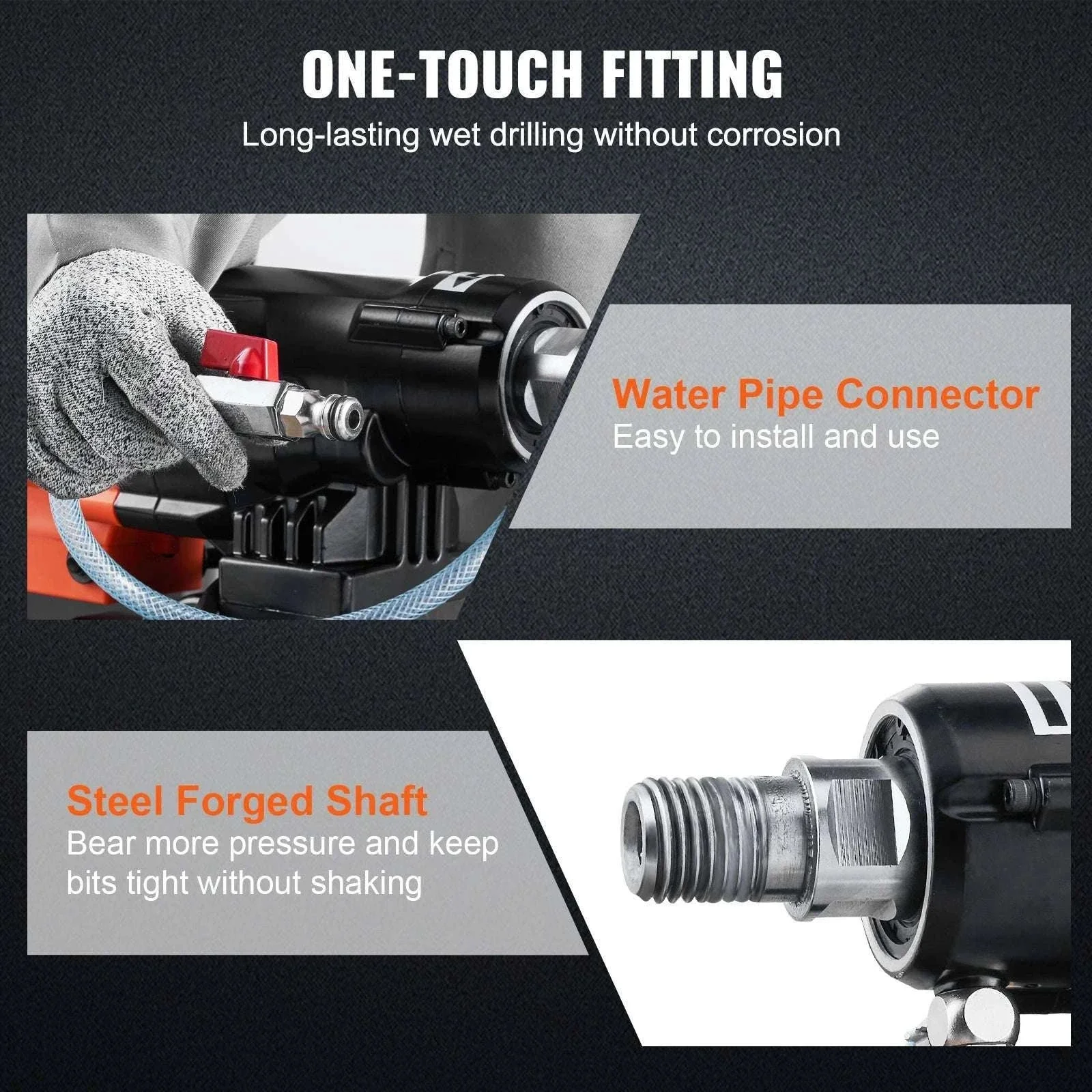 8-Inch Wet & Dry Diamond Core Drill Machine 750RPM Rig Stand - Image 4