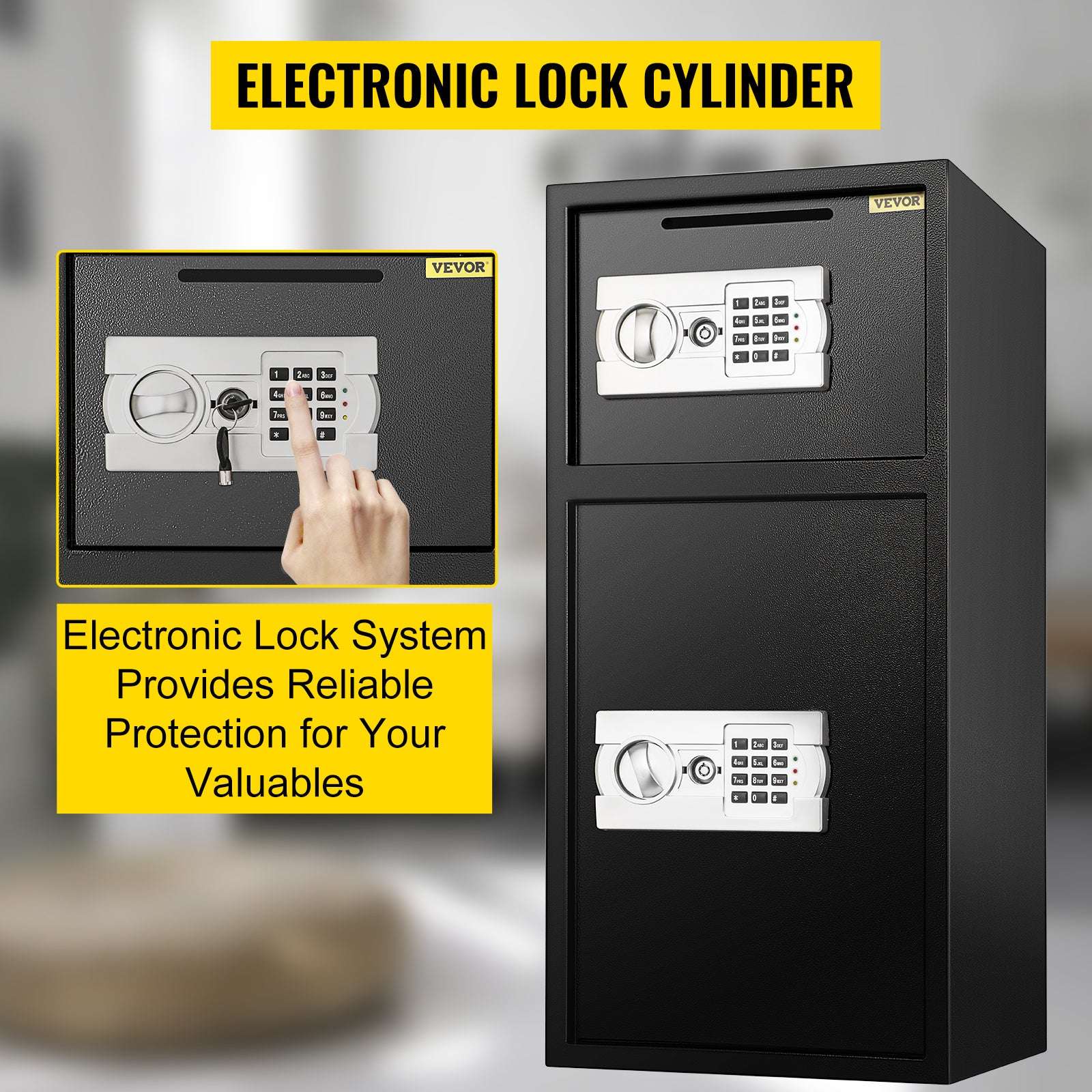 33" Double Door Steel Safe with Digital Lock & Hidden Storage - Image 13