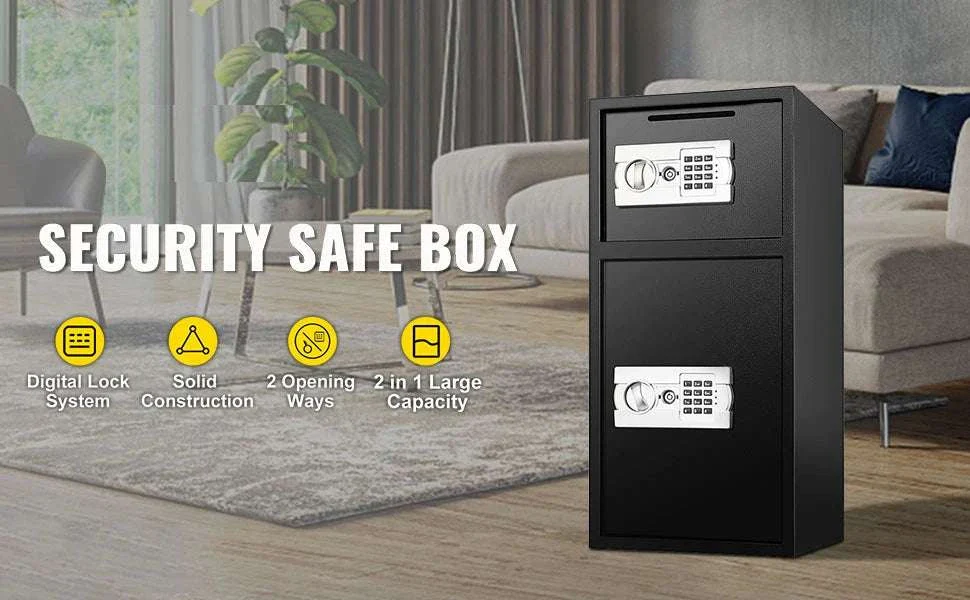 33" Double Door Steel Safe with Digital Lock & Hidden Storage - Image 7