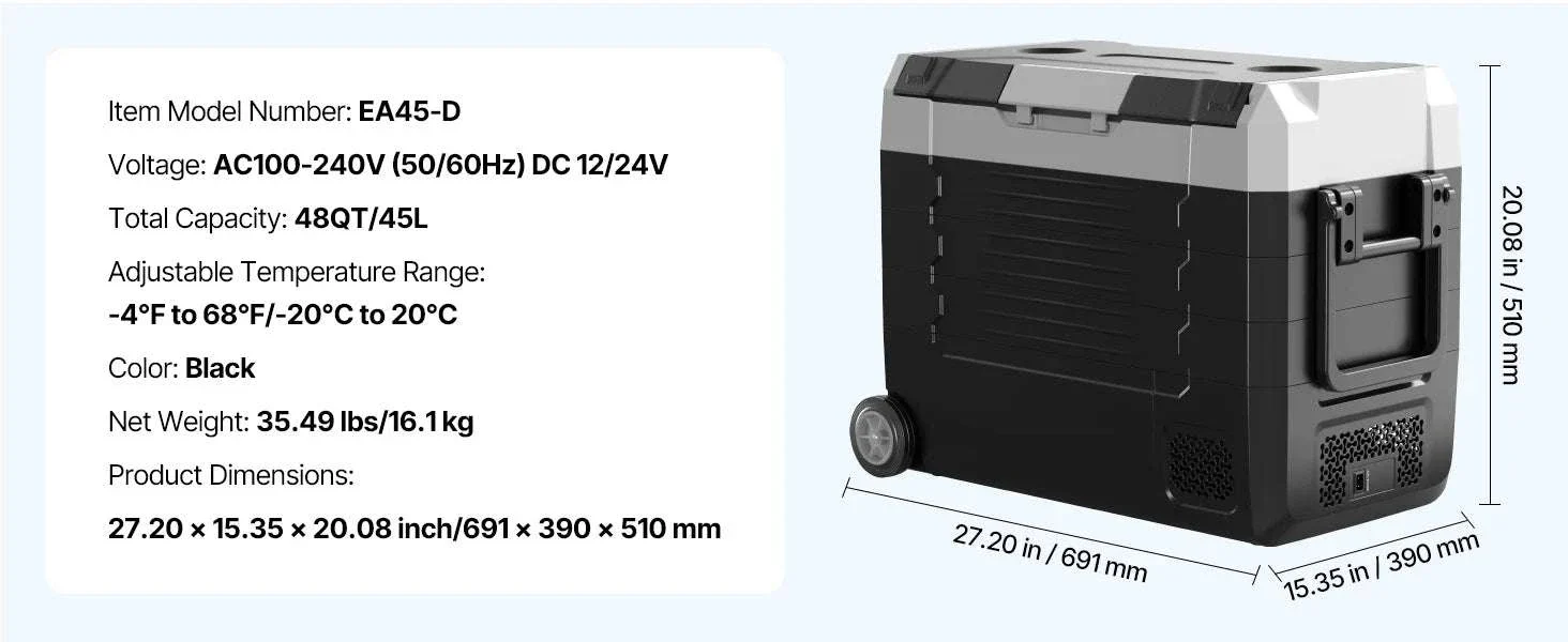 Portable Car Refrigerator 35L–55L Dual Zone Electric Cooler - Image 23