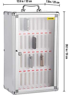 36-Slot Lockable Cell Phone Storage Cabinet Wall Mounted Organizer - Image 16