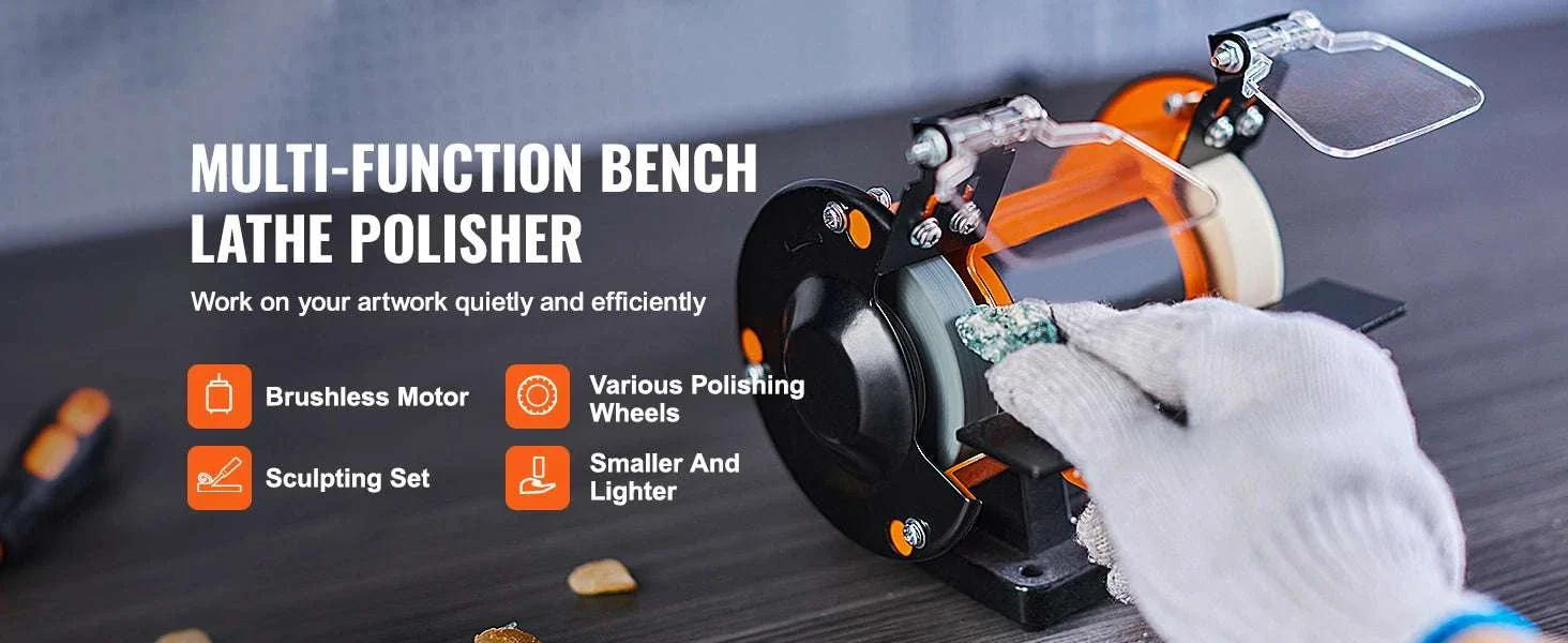 3-Inch Jewelry Polisher Bench Grinder with Brushless Motor - Image 8