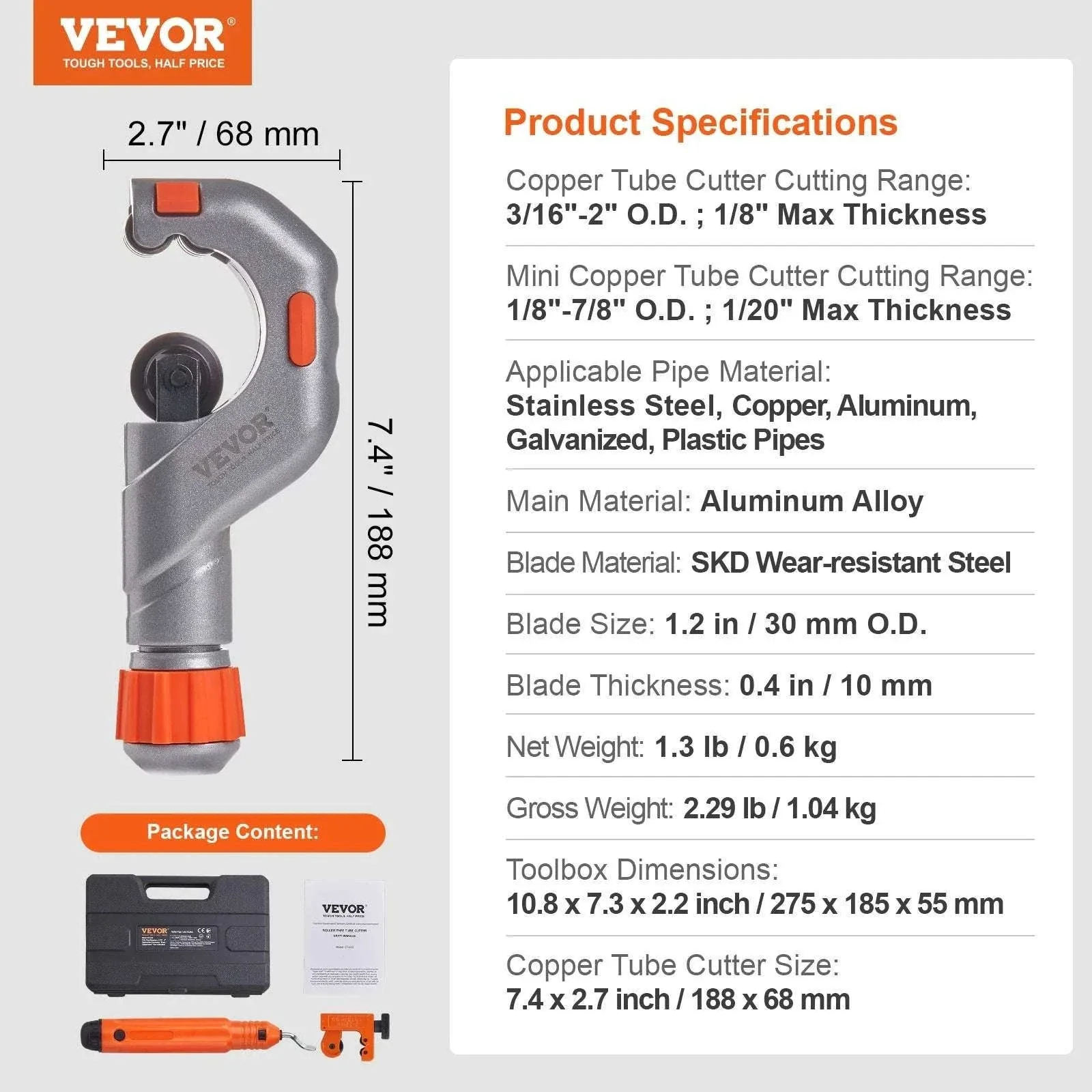 3PCS Tubing Cutter Set with Deburring Tool for Metal & Plastic Pipes - Image 15