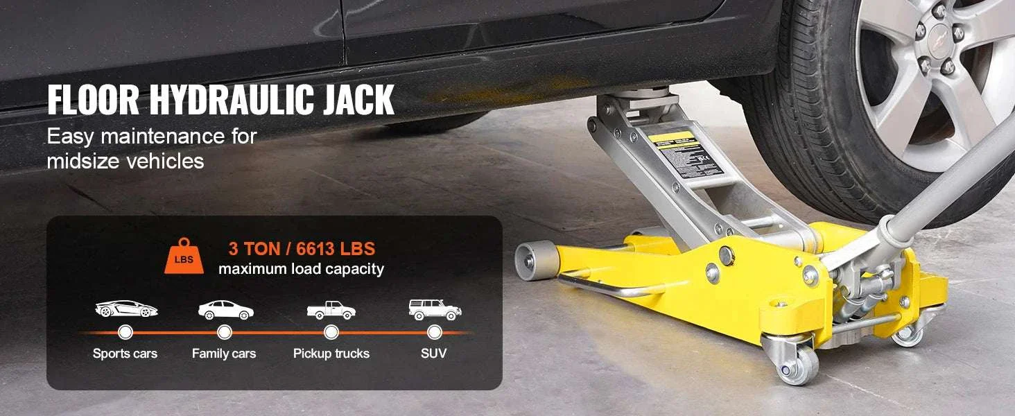 3 Ton Low Profile Aluminum Floor Jack with Dual Pump Lift - Image 8